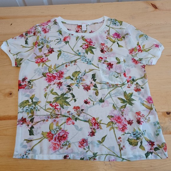 Sheer Floral Short Sleeve Blouse - Joe Fresh (3203) - Picture 1 of 7
